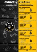 High Protein Smoothies Menu