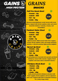 High Protein Snacks Menu