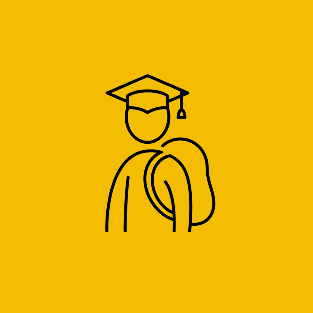 create me a boundary line of a student icon